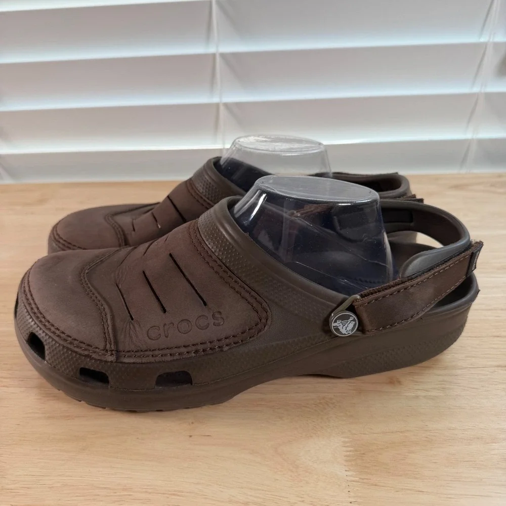 Crocs Clogs Men's Dark Brown Bogota Adjustable Strap Casual Shoes - 11